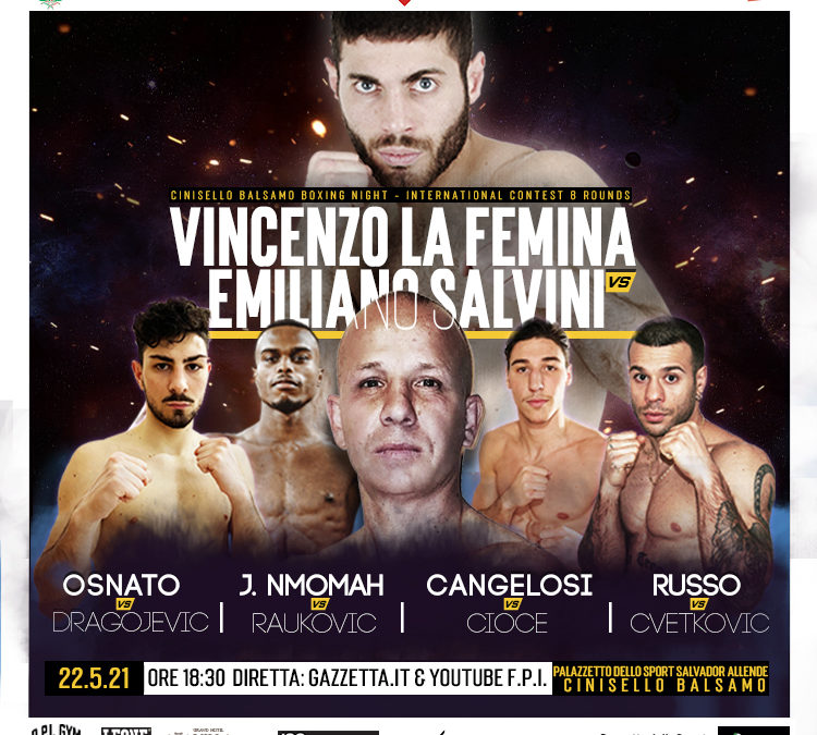 Il 22 maggio torna la boxe a Cinisello Balsamo