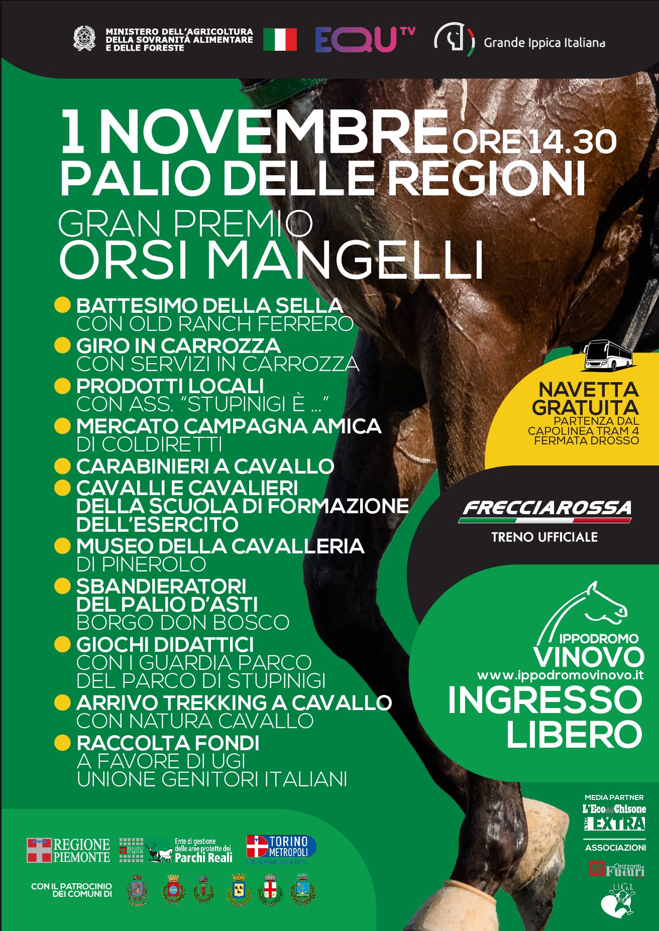 IPPODROMO DI VINOVO: PRESENTATO IL GRAN PREMIO ORSI MANGELLI