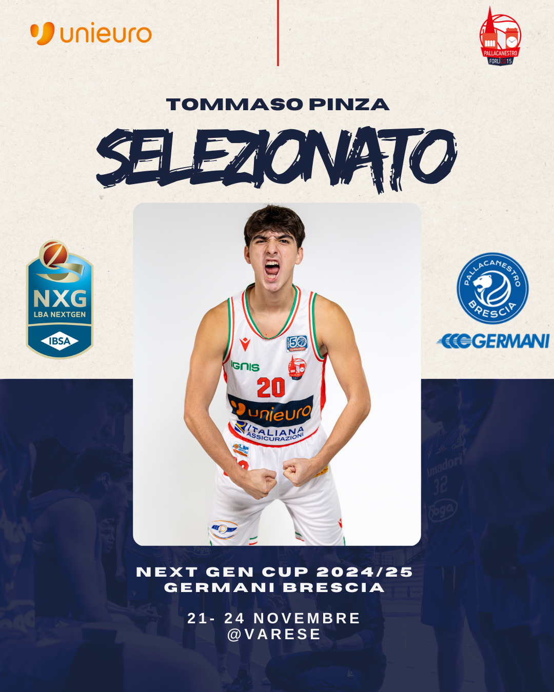 Tommaso Pinza alla IBSA NextGen Cup con la Pollini Brescia